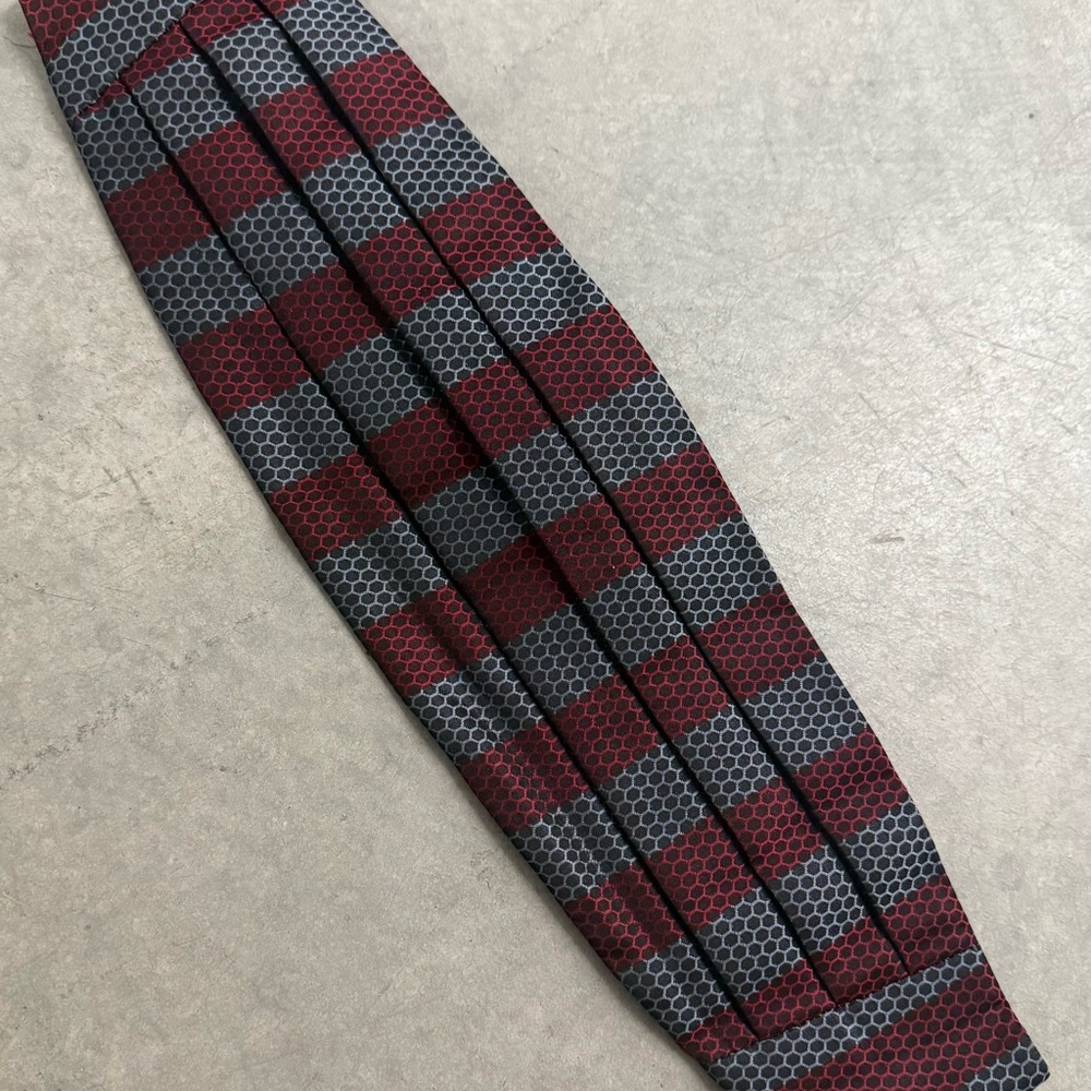 After Six by Rudoker Gray & Red Stripe Cumberbund